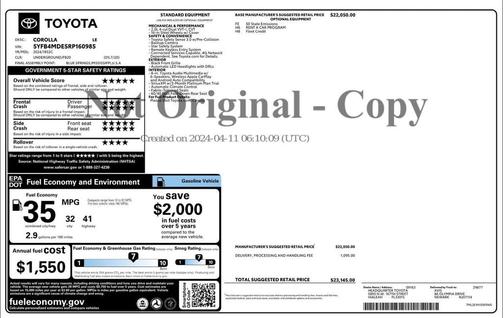 2024 Toyota Corolla LE