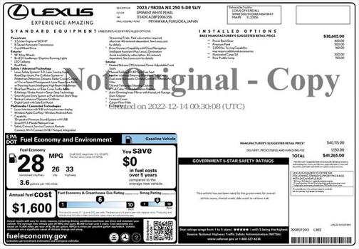 2023 Lexus NX 250 Base