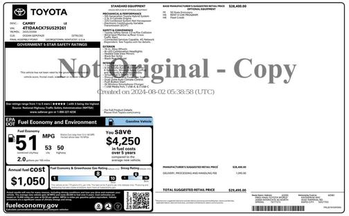 2025 Toyota Camry LE