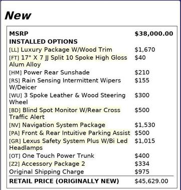 2016 Lexus ES 350 Base