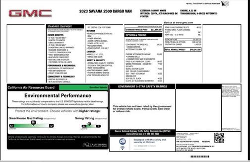 2023 GMC Savana 2500 Work Van