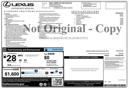 2023 Lexus NX 250 Base