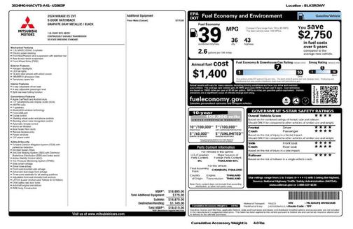 2024 Mitsubishi Mirage ES