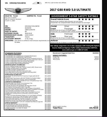 Ibiza Blue 2017 Genesis G80 5.0 Ultimate