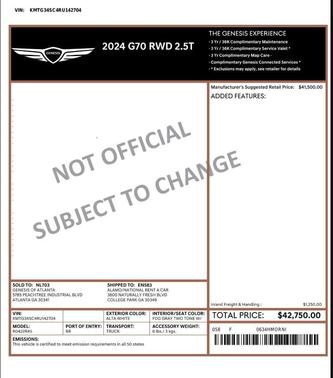 2024 Genesis G70 2.5T