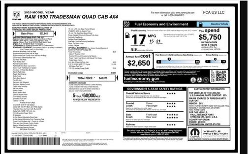 2020 RAM 1500 Tradesman