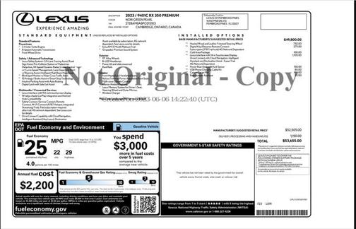 2023 Lexus RX 350 Base