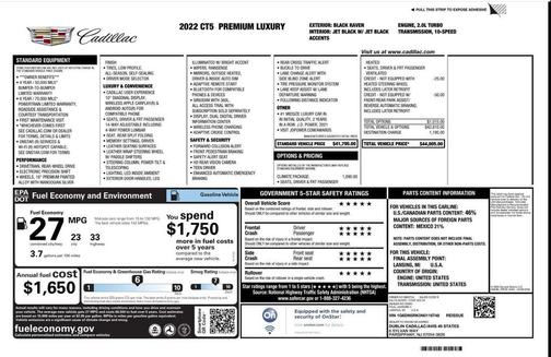2022 Cadillac CT5 Premium Luxury