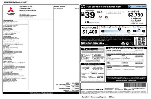 2024 Mitsubishi Mirage ES