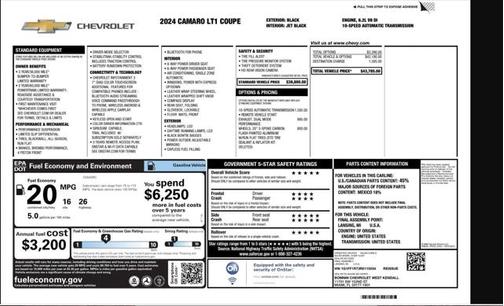 2024 Chevrolet Camaro RWD Coupe LT1
