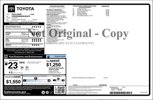 2022 Toyota Highlander L
