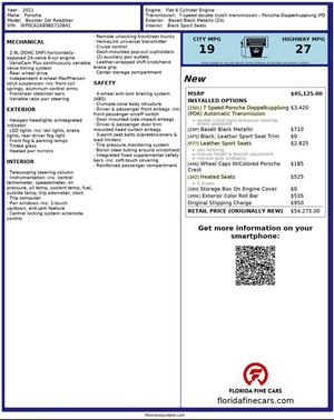 2011 Porsche Boxster CONVERTIBLE