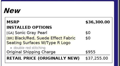 2019 Honda Civic Type R Touring