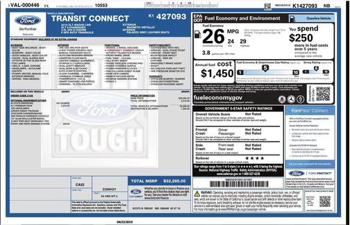 2019 Ford Transit Connect XLT w/Rear Liftgate