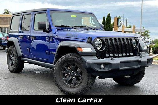 Ocean Blue Metallic Clearcoat 2020 Jeep Wrangler Unlimited Willys 4x4