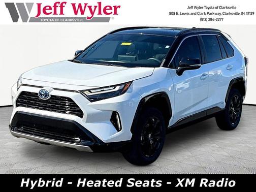 Wind Chill Pearl/Midnight Black Metallic 2023 Toyota RAV4 Hybrid SE