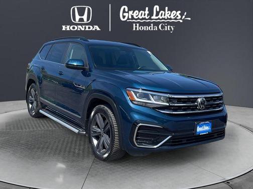 Tourmaline Blue Metallic 2021 Volkswagen Atlas 3.6 V6 SE w/ Technology R-Line