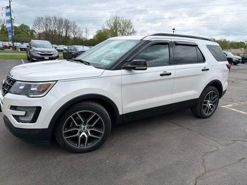 White Platinum Tri-Coat Metallic 2017 Ford Explorer sport