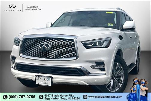 Moonstone White 2019 INFINITI QX80 Luxe