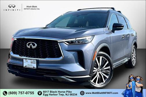 Moonbow Blue/Black Obsidian 2023 INFINITI QX60 AUTOGRAPH