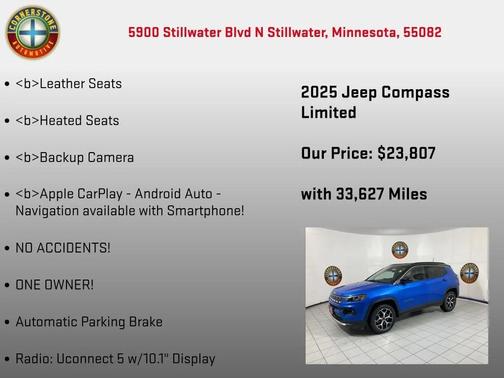 Hydro Blue Pearlcoat 2025 Jeep Compass Limited