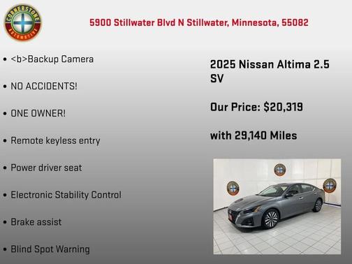 Gun Metallic 2025 Nissan Altima 2.5 SV