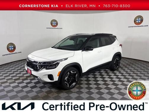 Clear White/Black Roof 2024 Kia Seltos SX Turbo