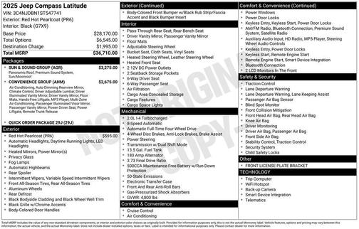 Red Hot Pearlcoat 2025 Jeep Compass Latitude