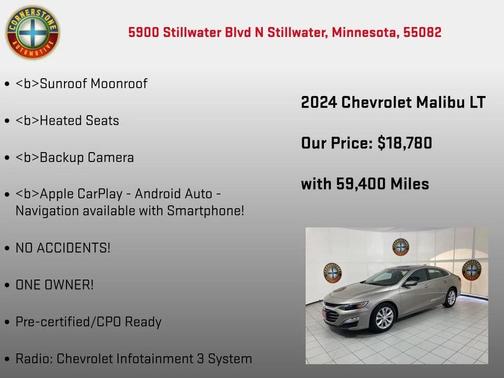 Mineral Gray Metallic 2024 Chevrolet Malibu FWD 1LT