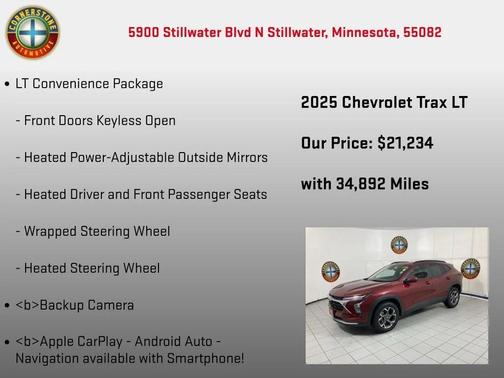 Crimson Metallic 2025 Chevrolet Trax LT