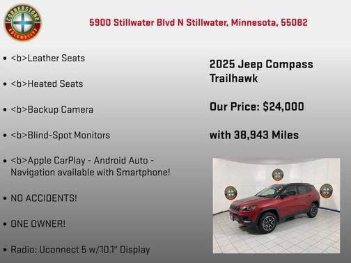 Red Hot Pearlcoat 2025 Jeep Compass Trailhawk
