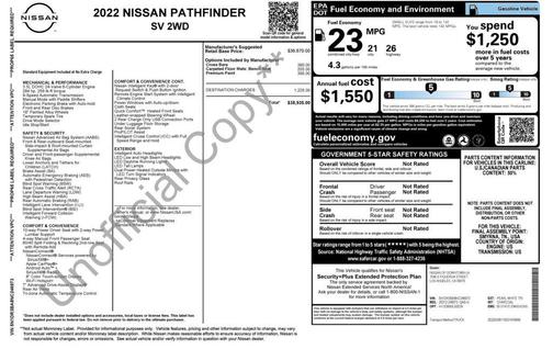 2022 Nissan Pathfinder SV 2WD