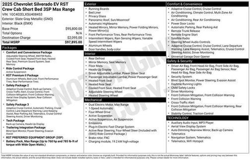 Slate Gray Metallic 2025 Chevrolet Silverado EV RST