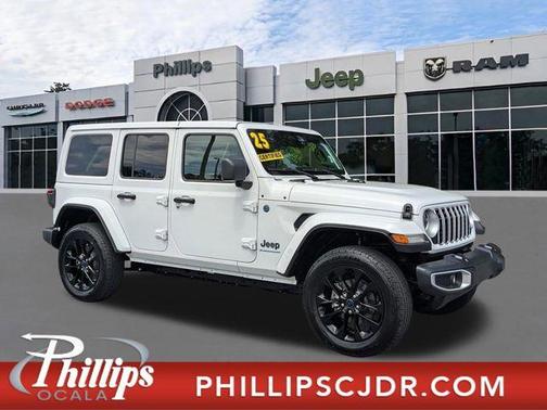 Bright White Clearcoat 2025 Jeep Wrangler 4xe Sahara