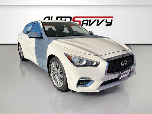 Pure White 2023 INFINITI Q50 3.0t LUXE