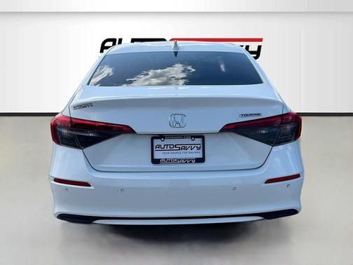 Platinum White Pearl 2025 Honda Civic Hybrid Sport Touring