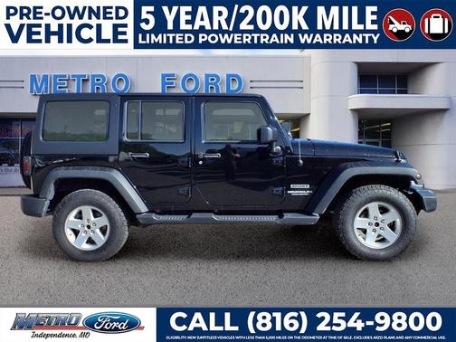 Black Clearcoat 2016 Jeep Wrangler Unlimited Sport