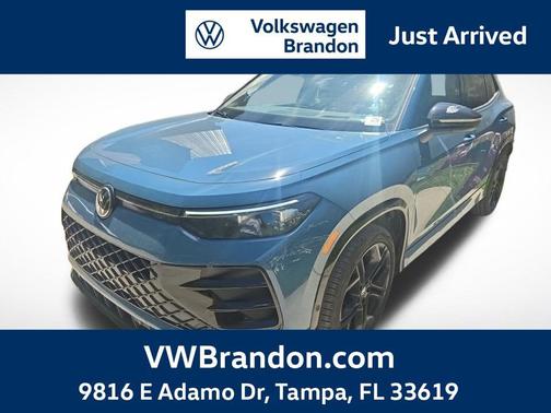 Monterey Blue Pearl w/Deep Black Roof 2025 Volkswagen Tiguan 2.0T SE R-Line Black