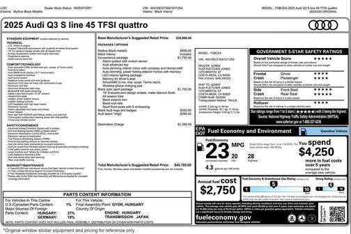 2025 Audi Q3 Premium 45 TFSI S line quattro Tiptronic