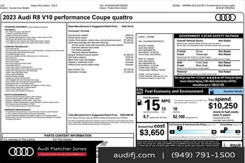 2023 Audi R8 V10 performance quattro S tronic