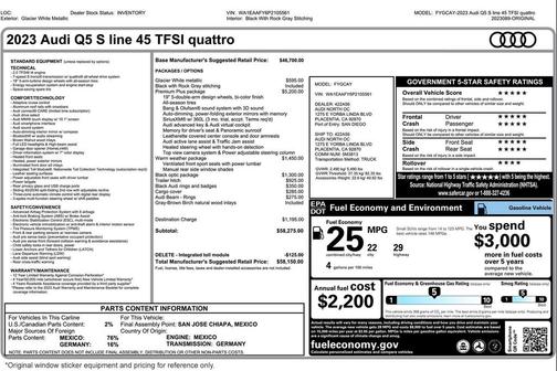 Glacier White Metallic 2023 Audi Q5 45 S line Premium Plus