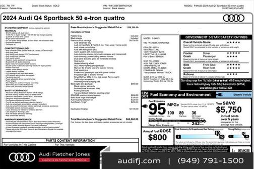 2024 Audi Q4 e-tron Sportback Premium Plus 50 quattro