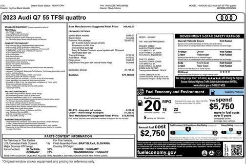Mythos Black Metallic 2023 Audi Q7 55 Premium Plus