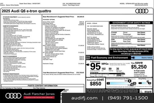 2025 Audi Q6 e-tron Premium Plus quattro