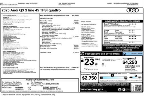 2025 Audi Q3 Premium 45 TFSI S line quattro Tiptronic