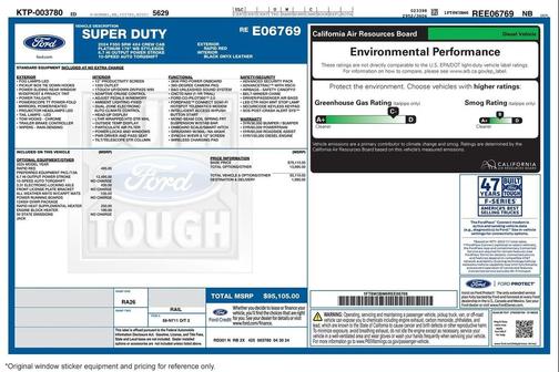 Rapid Red Metallic Tinted Clearcoat 2024 Ford F-350 Platinum