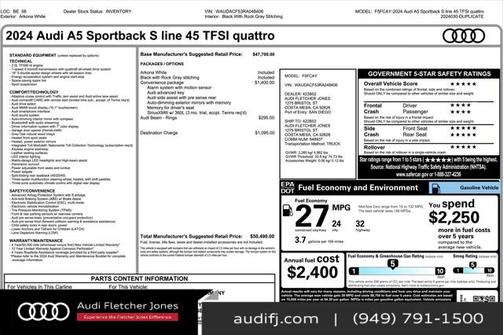 2024 Audi A5 Sportback 45 S Line Premium