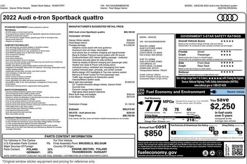 2022 Audi e-tron Sportback S line Prestige