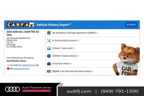 2022 Audi A8 L 55 TFSI quattro Tiptronic