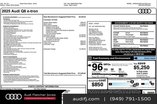 2025 Audi Q6 e-tron Premium